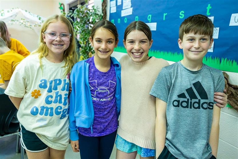 Elementary students doing a light lab